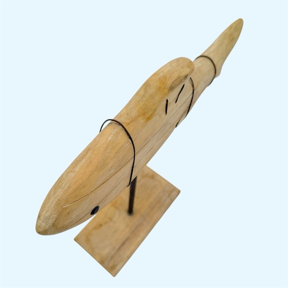 Threshold Natural Light Brown Wood Fish Table Accent - Picture 8 of 10